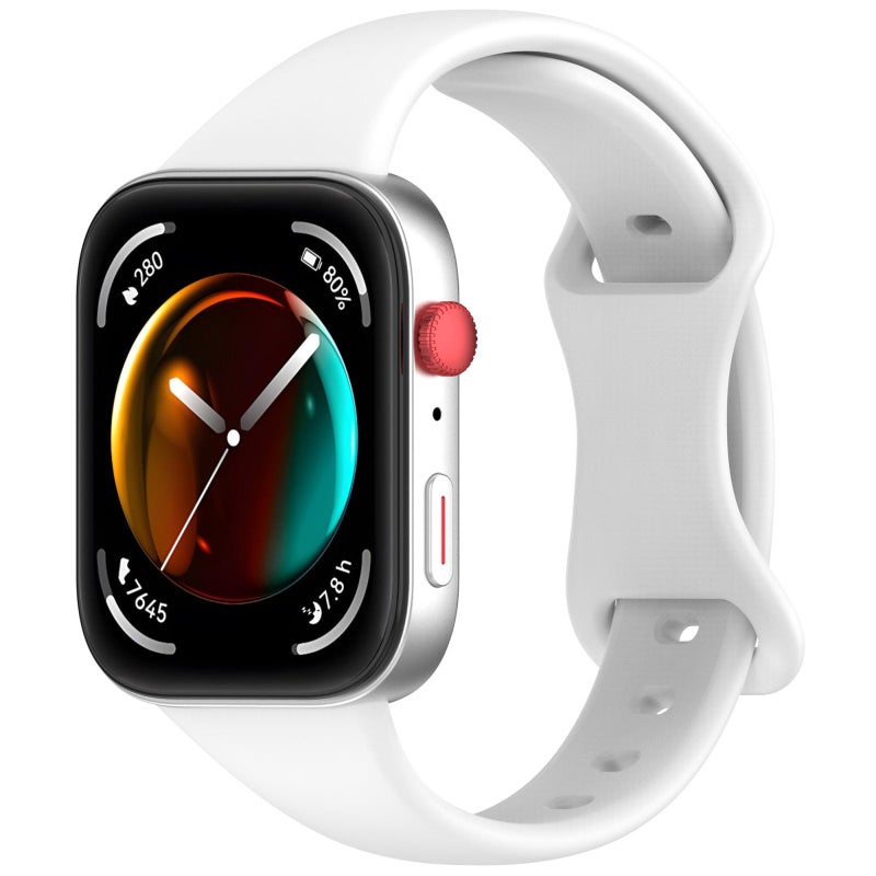 erorex For Huawei Watch Fit4 / Fit4 Pro / Fit3 Slim Butterfly Buckle Silicone Watch Band(White) - Image 1