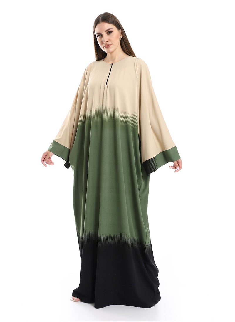 سيزار - جلابية حريمي نصف كم متعددة الألوان - Image 1