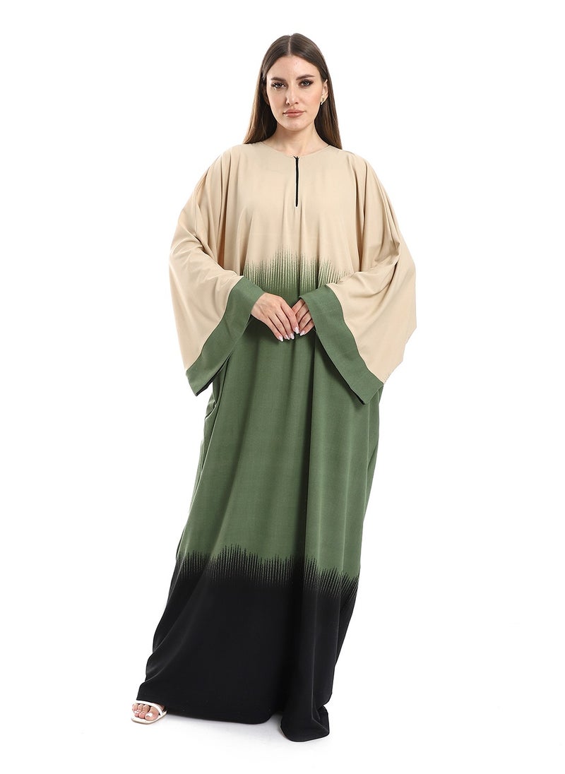 سيزار - جلابية حريمي نصف كم متعددة الألوان - Image 1