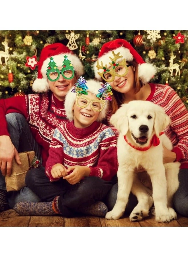 CCOVERY 12Pcs Christmas Glasses Glitter Party Glasses Frames Christmas Decoration Costume Eyeglasses for Christmas Parties Holiday Favors Photo Booth - Image 2