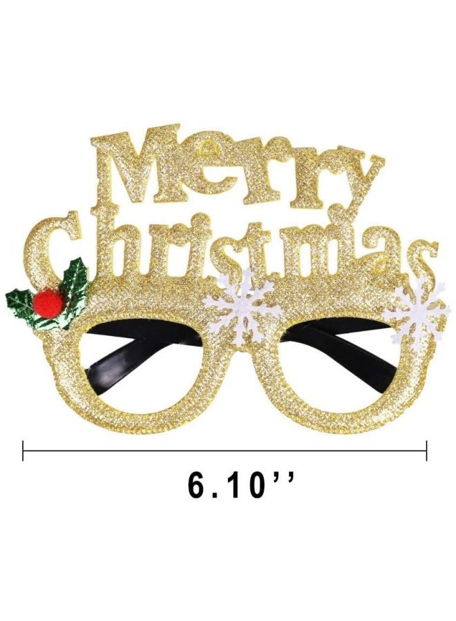 CCOVERY 12Pcs Christmas Glasses Glitter Party Glasses Frames Christmas Decoration Costume Eyeglasses for Christmas Parties Holiday Favors Photo Booth - Image 3