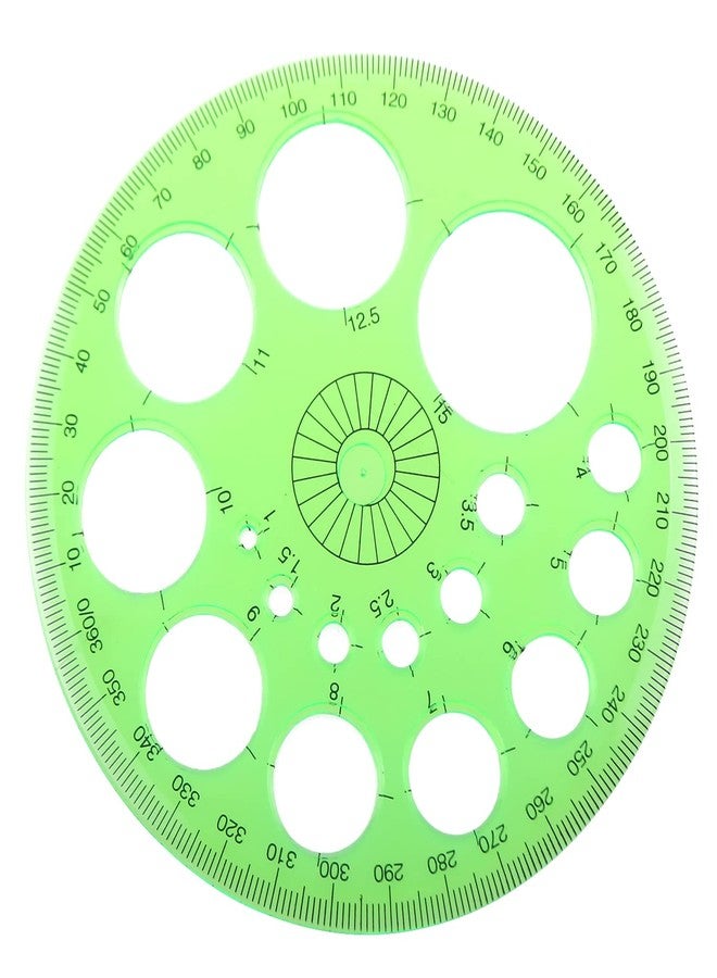 LUORNG 2IN1 Stainless Steel 27 Patterns Erasing Drawing Drafting Tool Shield and 360 Degree Protractor and Circle Maker Kit - Image 3