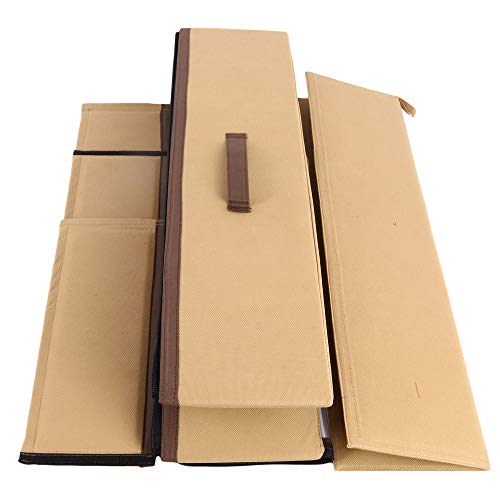 SHREY CREATION Under Bed Shoe Organizer with Transparent Lid, Fabric Shoe Storage Box with Zipper & Handle, Space Saving Footwear Organizer for Closet & Bedroom, Pair of 4, Beige - Image 5