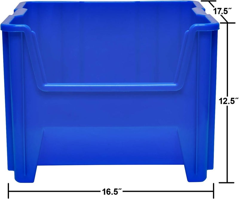 AkroMils 13018 Stak-N-Store Heavy Duty Stackable Open Front Plastic Storage Container Bin, (17-1/2-Inch x 16-1/2-Inch x 12-1/2-Inch), Clear, (2-Pack) - Image 2
