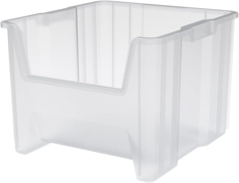 AkroMils 13018 Stak-N-Store Heavy Duty Stackable Open Front Plastic Storage Container Bin, (17-1/2-Inch x 16-1/2-Inch x 12-1/2-Inch), Clear, (2-Pack) - Image 1