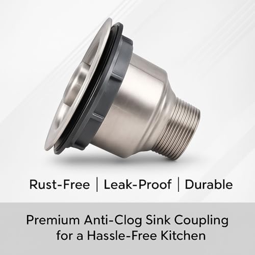 Prem's 4-Inch Stainless Steel Sink Waste Coupling with Under Basket | 304 Grade Kitchen Drain Jali for Basin Outlet | Rust-Proof | Plastic Threade Tightening Made in India - Image 2