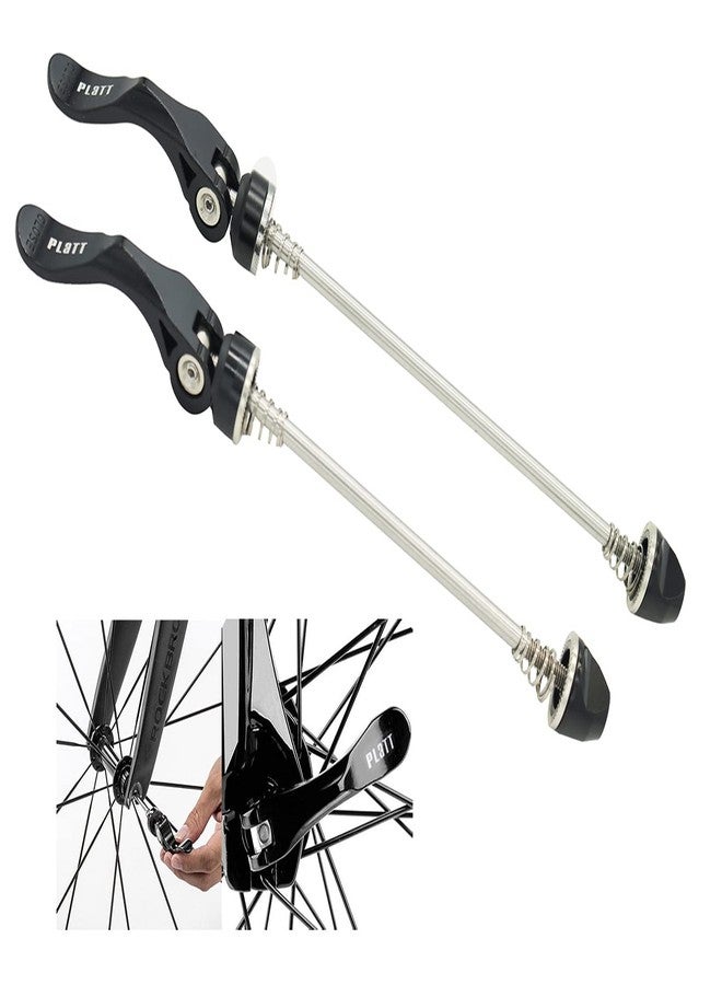 PLATT Bike Quick Release Skewers MTB Wheel Hub Skewers Front and Rear Axle Fit for Road Bike,Mountain Bike, BMX (Black,1Pair) - Image 2