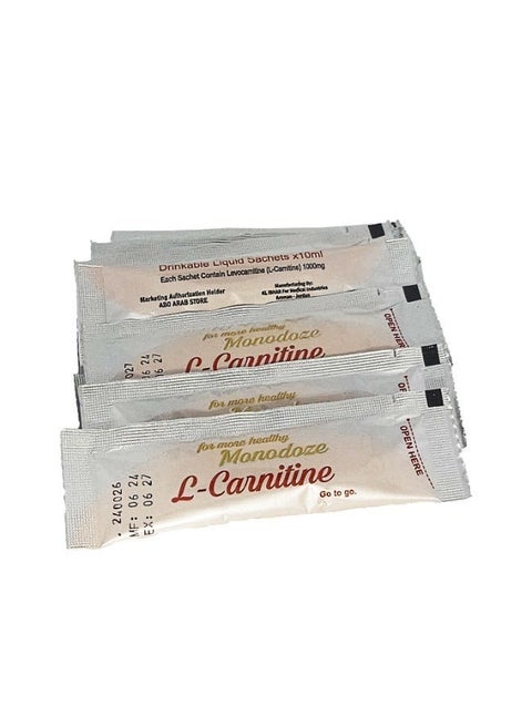 l carnitine sachets Monodoze L-carnitine Monodoze Liquid L-Carnitine 1000 mg – Value Pack of 2 Boxes (60 Sachets) – Fast Absorption & Daily Energy | Best Price Bahrain