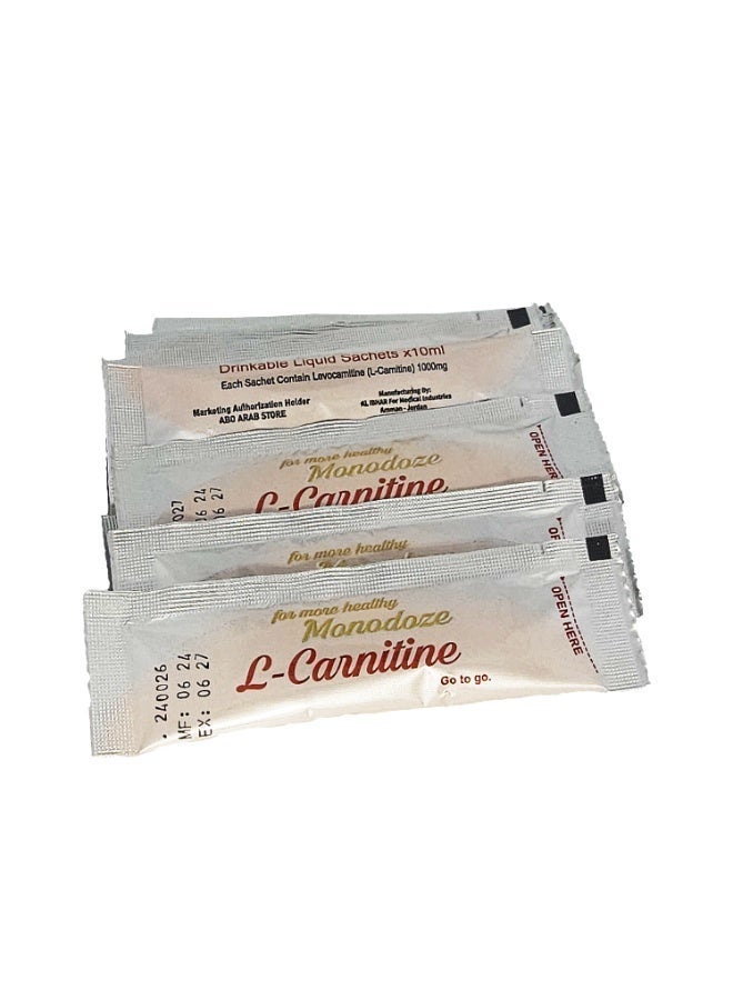 Monodoze L-carnitine Monodoze Liquid L-Carnitine 1000 mg  Value Pack of 2  Boxes (60 Sachets)  Fast Absorption & Daily Energy | Best Price Bahrain |  Manama, Riffa
