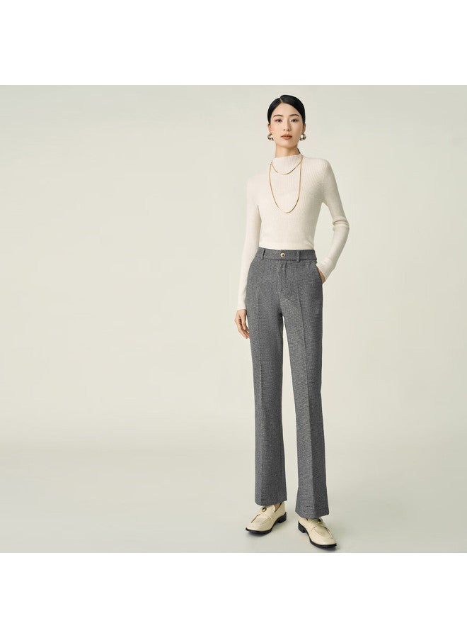 Yanyee Minimalist Elegant Women's Pants Autumn Office Flared High-waist Suit Pants Coffee Color Xl/42 - Image 2