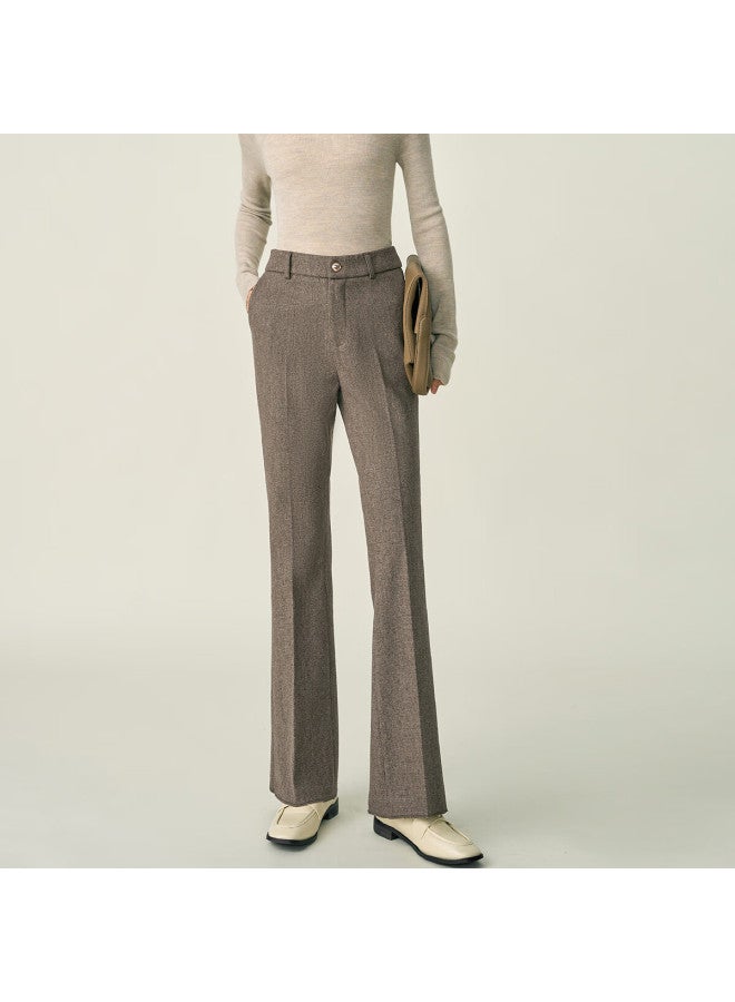 Yanyee Minimalist Elegant Women's Pants Autumn Office Flared High-waist Suit Pants Coffee Color Xl/42 - Image 1