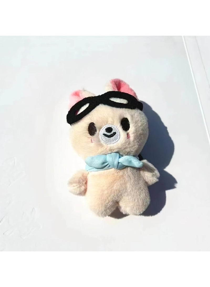 Loquat Stray Kids Pilot Plush Toy Kpop Skzoo Toy Fan Meeting Doll with Aviator Sunglasses SKZ Plush Animal Doll with Beanie 3.9 Inches - Image 4