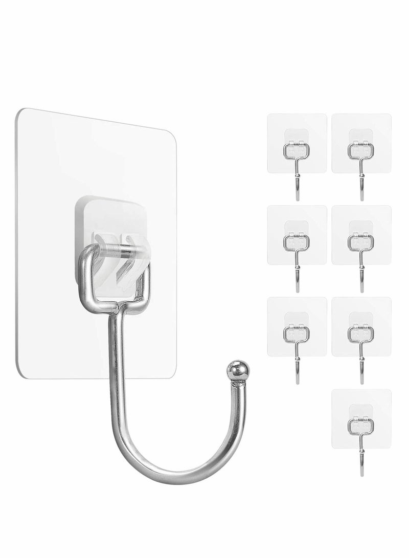 Excefore 8 Pcs Waterproof And Rustproof Wall Hooks For Hanging Heavy Duty For Kitchen Bathroom Home And Office  - Image 1