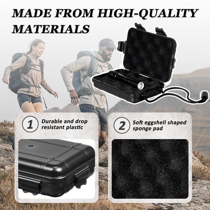 Relaxweex 2 Pcs Shockproof Small Hard Case with Foam Insert â€“ 5.2 x 3.54 x 1.46 Tiny Storage Box, Secure Closure & Easy to Carry for Travel & Adventures(Black) - Image 3
