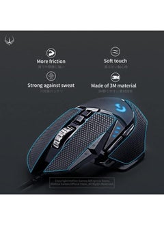 إيروريكس [ترقية القبضة] شريط قبضة مضاد للانزلاق متوافق مع لوجيتك G502 السلكية G502 Hero G502 جلود ماوس الألعاب اللاسلكية مقاومة للعرق مقطوعة لتناسب سهلة الاستخدام ترقية الفئران الاحترافية 1 طراز B أسود  - Image 2