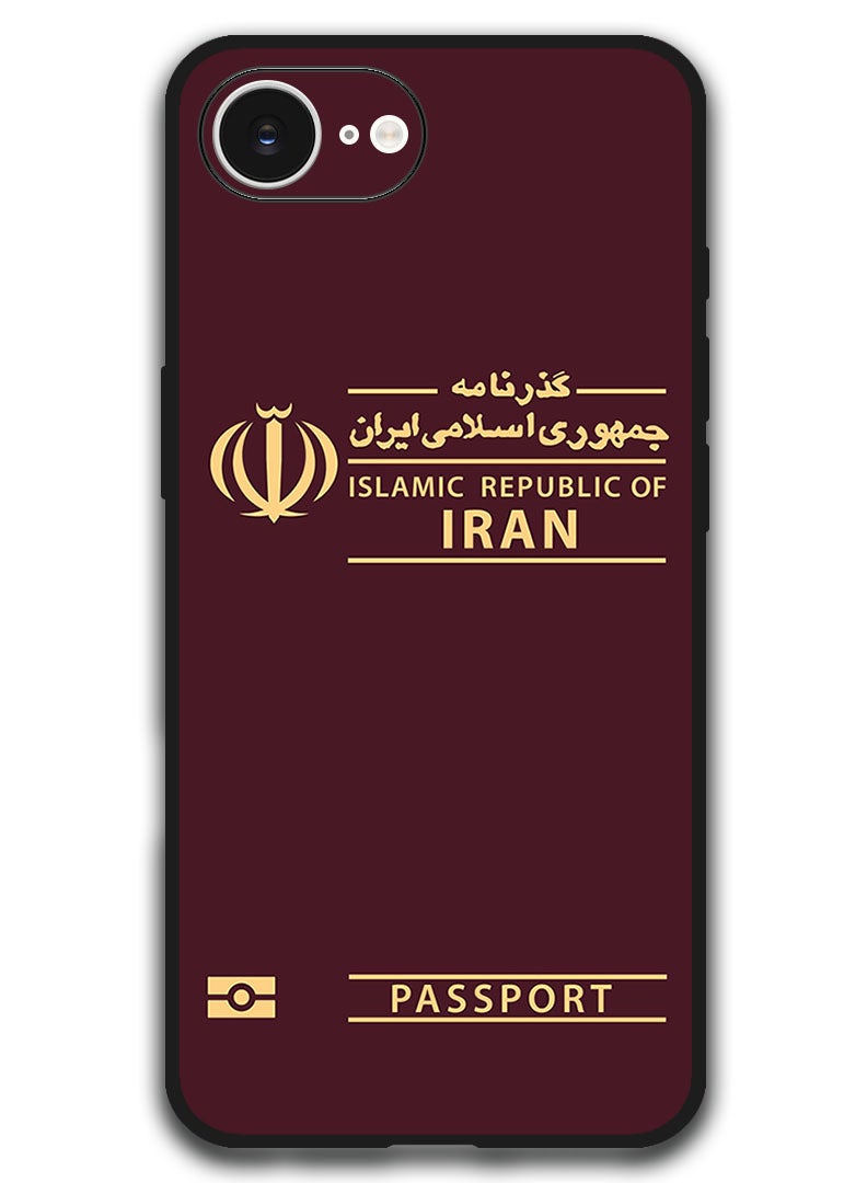 Theodor Case Compatible with Apple iPhone 16e 6.1 Inch Protection Shockproof Bumper Cover - Iran Passport - Image 1