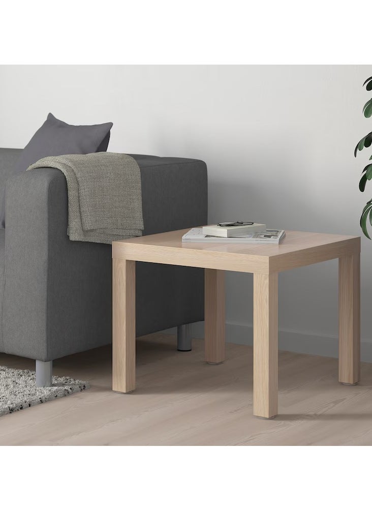 Generic Lack Side Table Small Coffee Table Particleboard and Fibreboard Stained Oak Effect 55x45x55 cm  - Image 3