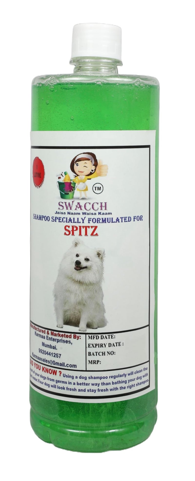 swacch Pet Shampoo | Puppy Safe Shampoo | PH Balanced | Ditch to Itch for Spitz Dog Shampoo 1 Litre (Neem Alovera) + Goofy Ball Chew Toy Combo Pack - Image 2
