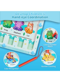 QZMTOY Magnetic Color Number Maze, Montessori Fine Motor Skills Toys For 3 4 5 Years Old Boys Girls,Wooden Preschool Learning Activities Matching Math Games Learning Counting Puzzles  - Image 3