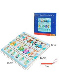 QZMTOY Magnetic Color Number Maze, Montessori Fine Motor Skills Toys For 3 4 5 Years Old Boys Girls,Wooden Preschool Learning Activities Matching Math Games Learning Counting Puzzles  - Image 4