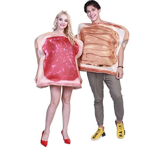 EraSpooky Couples Peanut Butter and Jelly Costume Halloween Party Funny Food Fancy Dress - Image 1