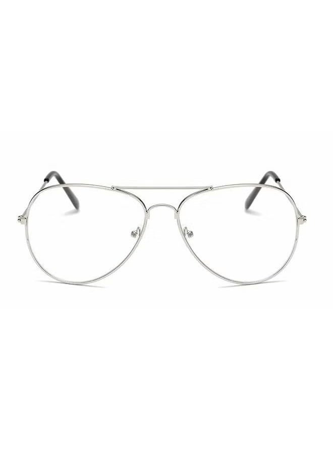 Generic - Aviator Reading Glasses Retro Style Reduce Eye Strain Anti Glare Clear Lens Video Gaming Eyeglasses Men and Women Women's Aviator Eyeglass Frames Silver frame - Image 1