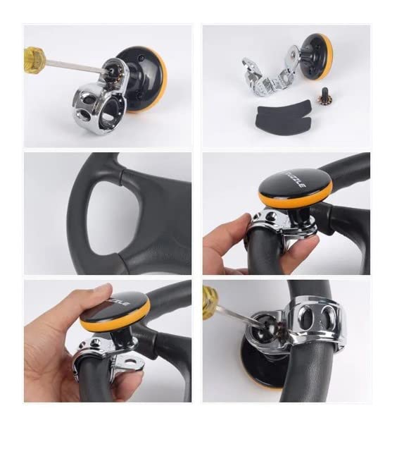 Guance I-Pop Black Car Steering Wheel Power Holder Knob Spinner Made in Korea Universal for Maruti Baleno Facelift 2022 - Image 2