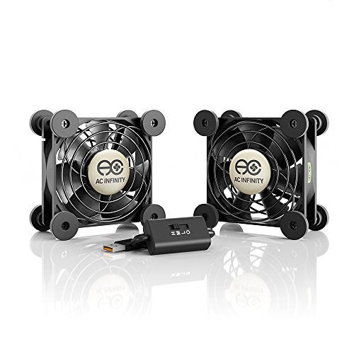 AC Infinity MULTIFAN S5, مروحة USB مزدوجة 80 مم هادئة، معتمدة من UL لتبريد مستقبل DVR وبلاي ستيشن وإكس بوكس وخزانة الكمبيوتر - Image 1