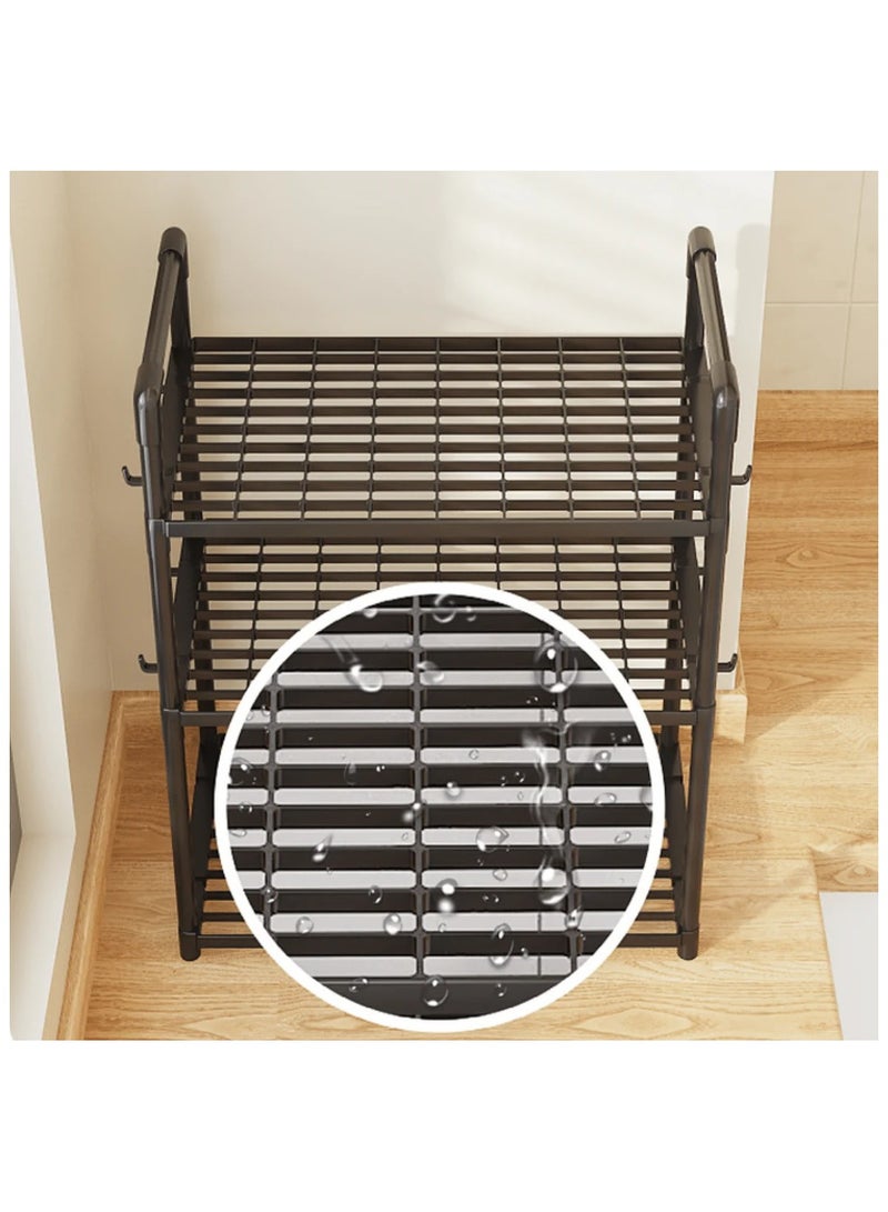 BestStore 3-Tier Storage Shelf Organizer for Kitchen Bathroom Shelves Garage Home Pantry Closet Office Multi Rack Stand Units with Hooks and Handle for Jar and Bottles  - Image 5