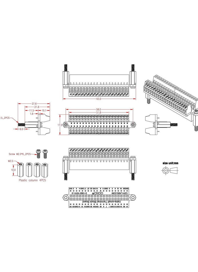Generic - Ultra Small RPi GPIO Terminal Block Breakout Board Module for Raspberry Pi - Image 1