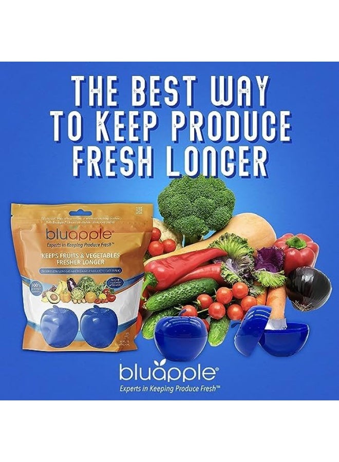 Bluapple Produce Saver Ethylene Gas Absorber 2Pack Keeps Fruits Vegetables Fresh Longer in Refrigerator Crisper Shelves Fruit Bowls Lasts up to 3 Months Produce Storage BPA Free USA Made - Image 2