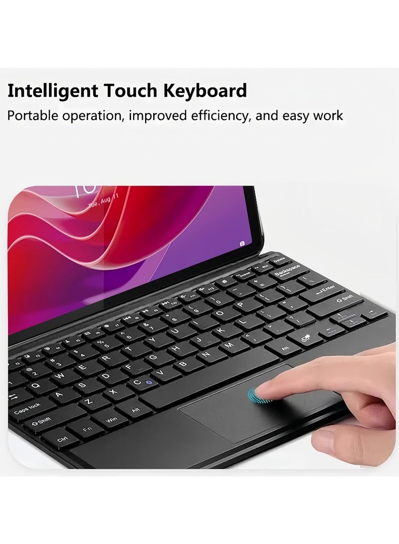 عام "غطاء لوحة مفاتيح عربي/إنجليزي لـ Lenovo Tab M11 11 بوصة 2024 - مع لوحة مفاتيح لاسلكية قابلة للفصل ولوحة لمس وفأرة بلوتوث، غطاء جلدي" - Image 5