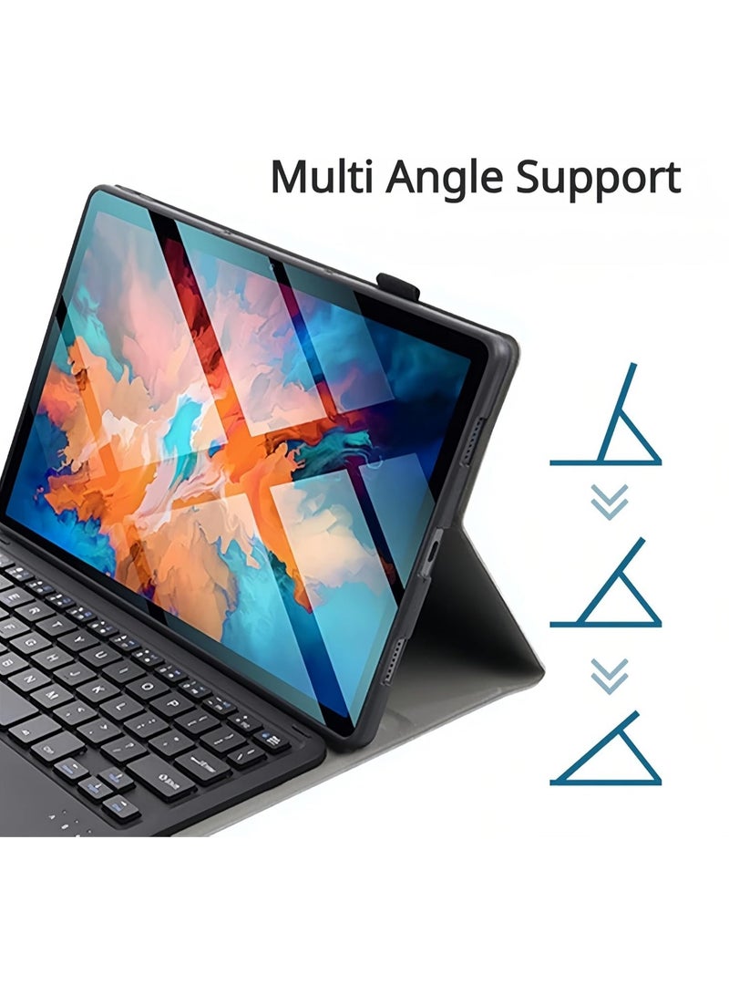 عام "غطاء لوحة مفاتيح عربي/إنجليزي لـ Lenovo Tab M11 11 بوصة 2024 - مع لوحة مفاتيح لاسلكية قابلة للفصل ولوحة لمس وفأرة بلوتوث، غطاء جلدي" - Image 3