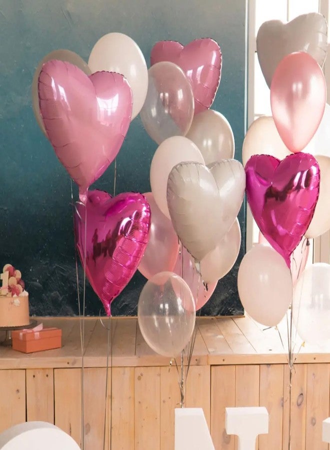 Sowide Light Pink Heart Balloons,12Pcs 18 Inch Pastel Baby Pink Helium Foil Love Heart Shaped Balloons for Bridal Wedding Engagement Party Anniversary Birthday Baby Shower Valentines Day Decorations - Image 5