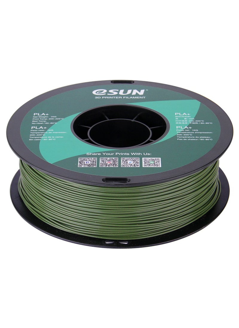 eSUN - Esun 3D Printer Filament PLA+ 1.75 mm Dimensional Accuracy +/- 0.05 mm 1 Kg (2.2 lbs) Spool 3D Printing Material for 3D Printers – Olive Green - Image 1