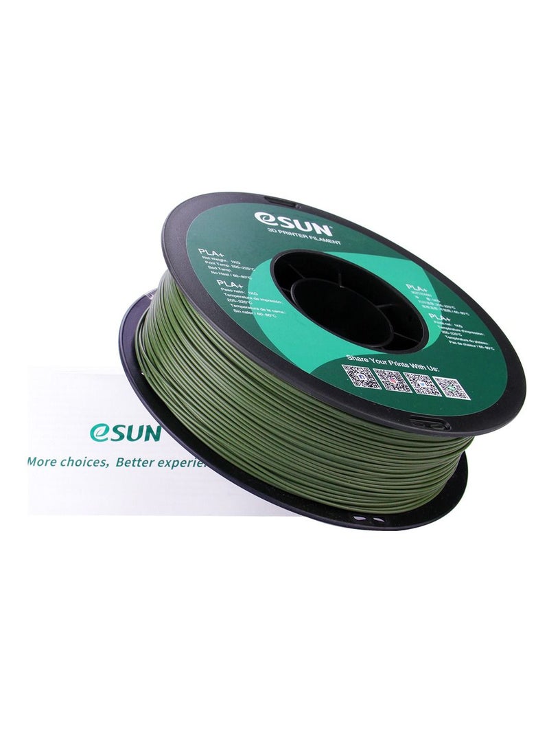 eSUN - Esun 3D Printer Filament PLA+ 1.75 mm Dimensional Accuracy +/- 0.05 mm 1 Kg (2.2 lbs) Spool 3D Printing Material for 3D Printers – Olive Green - Image 1