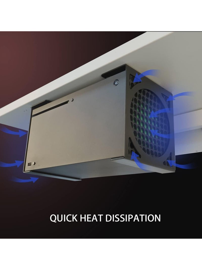 وحدة تخزين تحت الطاولة XBOX قوس معدني مناسب لمضيف XSX التخزين المخفي تحت الطاولة (أسود) - Image 3