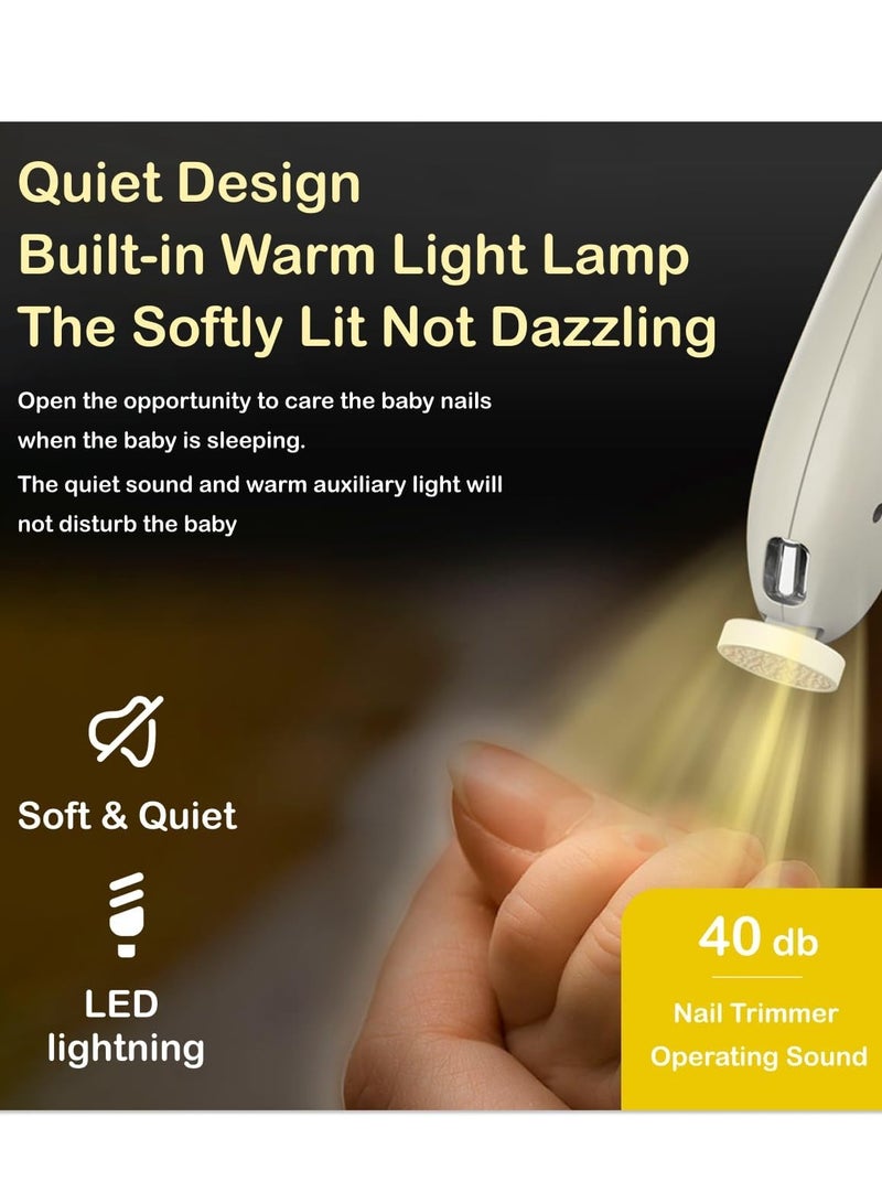 Xkimos Electric Nail Clippers,Rechargeable Nail Cutter Electric/Baby Nail Trimmer/Nail Cutter/Nail Clipper With Night Light and 6 Filing Heads for Baby and Adult - Image 4