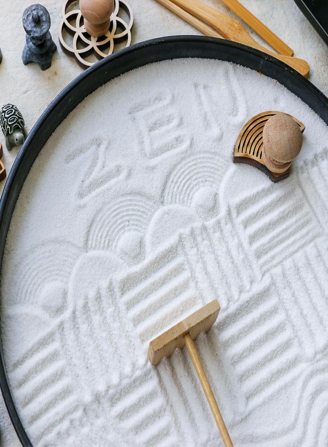 BangBangDa Zen Garden Rake Stamp Tools - Meditation Rock Sand Garden Accessories - Office Desktop Mini Zen Gifts for Man Women Bamboo Rakes Holder Brusher Spoon Figurines - Image 4