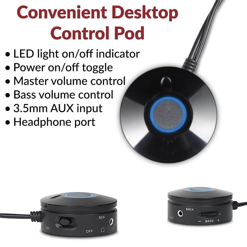 Cyber Acoustics نظام مكبرات الصوت متعدد الوسائط Cyber Acoustics CA-3610 2.1 مع مضخم صوت، مكبرات صوت كمبيوتر مثالية لجهاز الكمبيوتر أو ماك، رائعة للموسيقى والأفلام والألعاب - Image 3