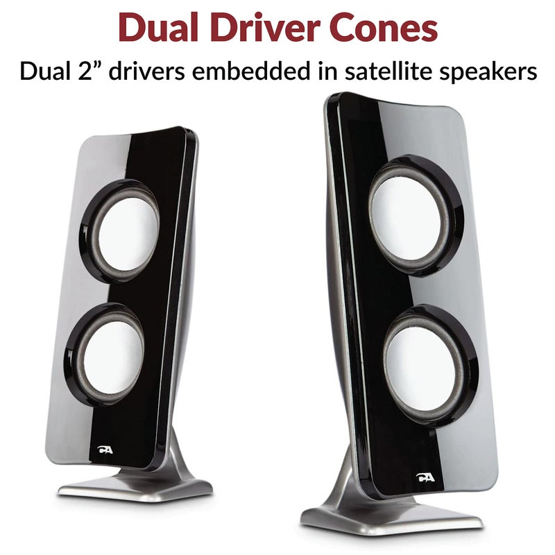 Cyber Acoustics نظام مكبرات الصوت متعدد الوسائط Cyber Acoustics CA-3610 2.1 مع مضخم صوت، مكبرات صوت كمبيوتر مثالية لجهاز الكمبيوتر أو ماك، رائعة للموسيقى والأفلام والألعاب - Image 5