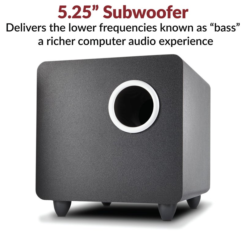 Cyber Acoustics نظام مكبرات الصوت متعدد الوسائط Cyber Acoustics CA-3610 2.1 مع مضخم صوت، مكبرات صوت كمبيوتر مثالية لجهاز الكمبيوتر أو ماك، رائعة للموسيقى والأفلام والألعاب - Image 4