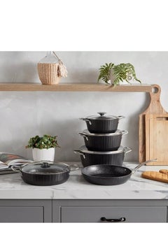 OMS COLONNA  9PCS COOKWAR SET BLACK COLOR-MADE IN TURKEY  - Image 3