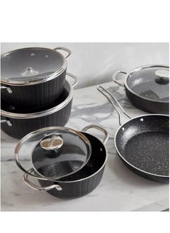 OMS COLONNA  9PCS COOKWAR SET BLACK COLOR-MADE IN TURKEY  - Image 5