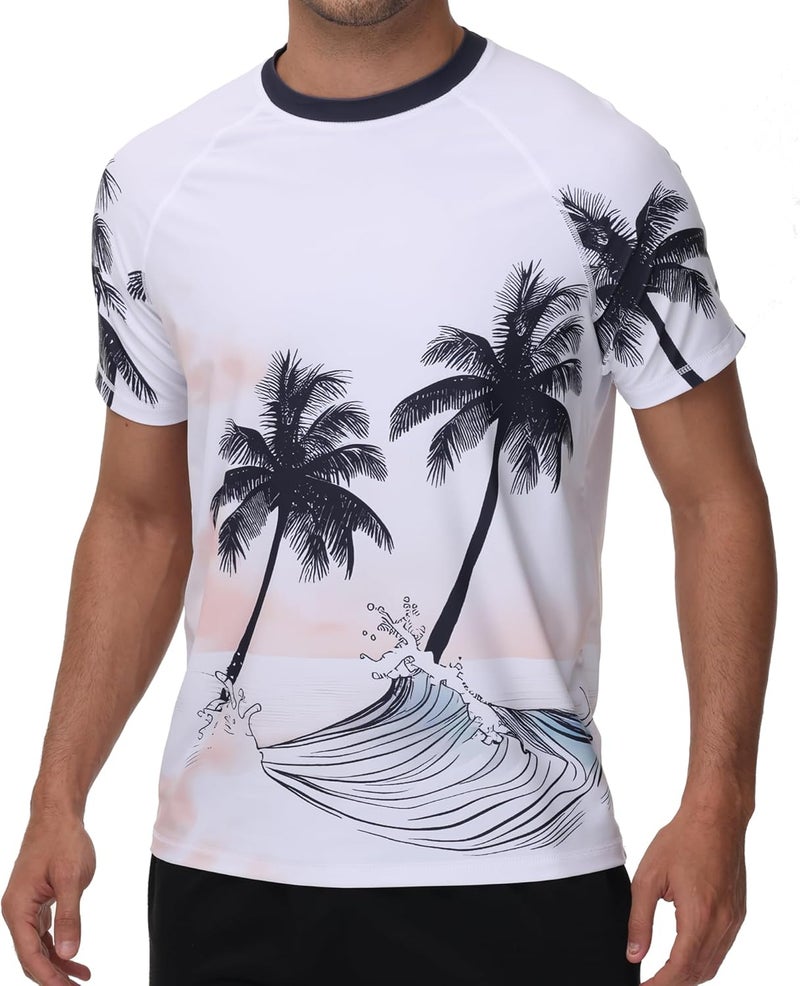 VAYAGER Men's Swim Shirts Rash Guard UPF 50+ T Shirts Quick Dry Loose Fit Water Surfing Shirt - Image 1