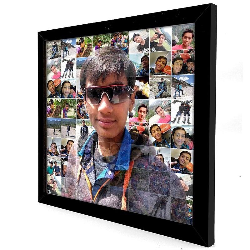 AJANTA ROYAL Personalized Photo Frames Mosaic Collage for walls Decoration 12 x 12 Inch Black - Image 1