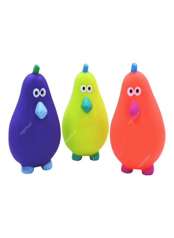 HighRoof Squzzey Pear Shaped Bath Toys Squeaky Floating Fruit Pear Chu Chu Toys for Delightful Toddler Bathing Toys (Pack of 3pc) - Image 1