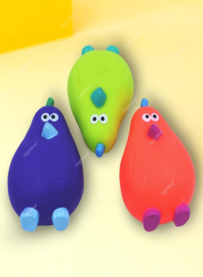 HighRoof Squzzey Pear Shaped Bath Toys Squeaky Floating Fruit Pear Chu Chu Toys for Delightful Toddler Bathing Toys (Pack of 3pc) - Image 5