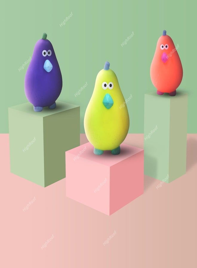 HighRoof Squzzey Pear Shaped Bath Toys Squeaky Floating Fruit Pear Chu Chu Toys for Delightful Toddler Bathing Toys (Pack of 3pc) - Image 3