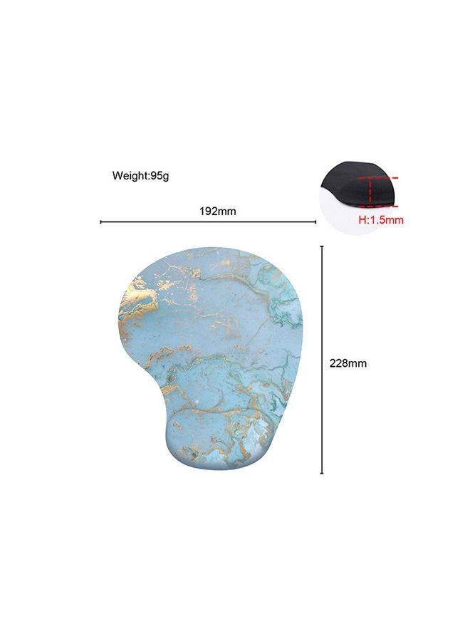 Wrist Rest Mouse Pad, Marbling Memory Foam Mouse Pad for Easy Typing Pain Relief, Anti Slip Silica Gel Bottom Ergonomic Mouse Pad (Blue) - Image 2